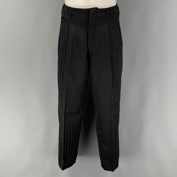 MATSUDA Size S Black Stripe Wool Double Breasted 30 29 Suit - Picture 5 of 10